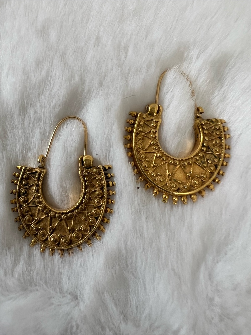 MMA Gold Filigree Hoop Earrings - Women Jewelry